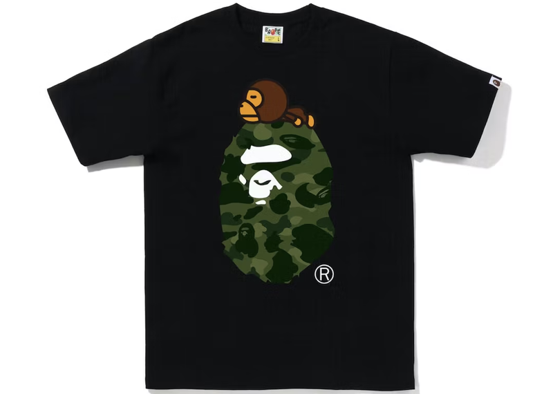 BAPE COLOR CAMO MILO ON BIG APE TEE BLACK