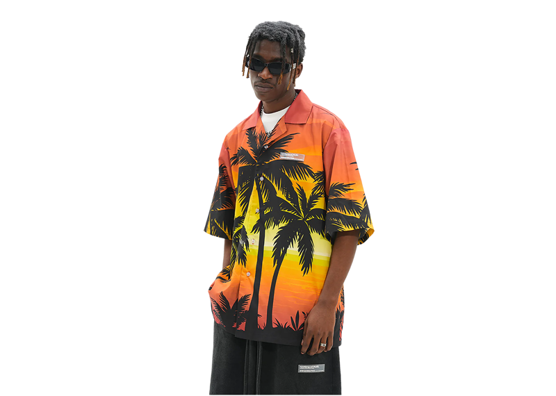 Harsh & Cruel - Sunset Beach Cuban Shirt Red