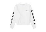 "Off-White" Diagonal Helvetica Oversized Crewneck White