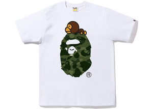 BAPE Color Camo Milo On Big Ape Tee WHITE