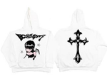 Ecosys White Hoodie - Black Hair Girl