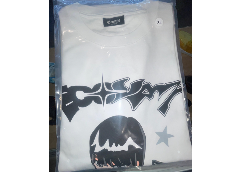 ECOSYS WHITE TEE - BLACK HAIR GIRL