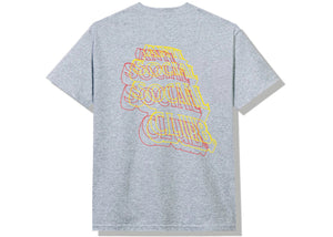 Anti Social Social Club Neon Lights And A Lot Of Rain T-shirt Heather Grey