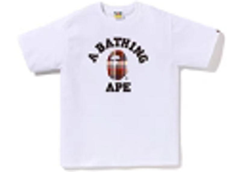 BAPE SH BURB TEE WHITE/RD