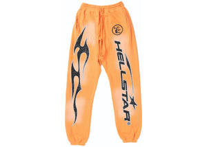 Hellstar Fire Orange Closed Elastic Bottom Sweatpants Orange Dye