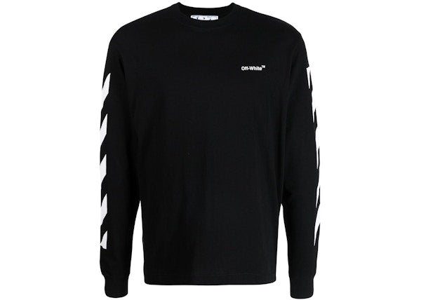 "Off-White" Diagonal Helvetica L/S Tee Black