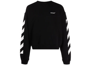 "Off-White" Diagonal Helvetica Over Crewneck Black