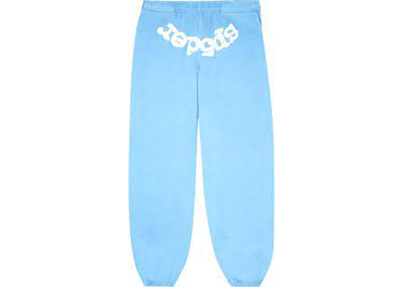 SP5DER Classic Sweatpants Sky Blue/White