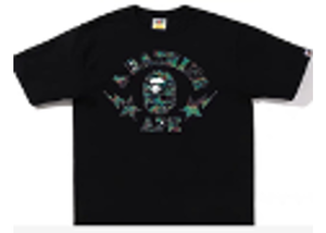 BAPE SH STAR TEE BLACK/GREEN/PURPLE CAMO