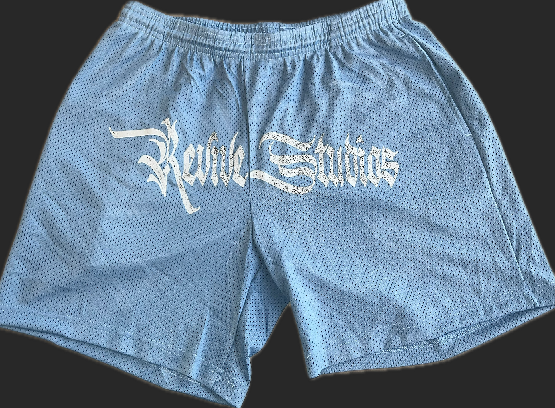 Revive Studios Light Blue Overprint Mesh Shorts