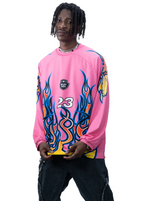 Psylos - Jersey Crew Neck Pink Sweatshirt