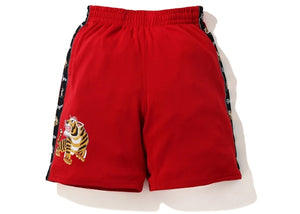 BAPE Tiger Jersey Wide Shorts Red