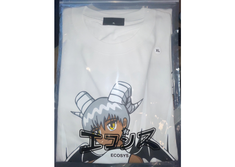 ECOSYS WHITE TEE - DEMON GIRL HORNS