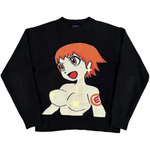 Ecosys Red Haired Girl Black Knit Sweater