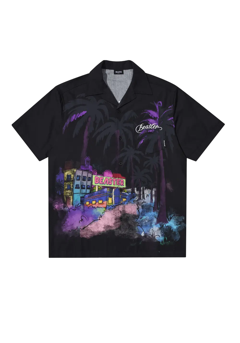 Psylos - Beaster ' American Hawaii ' Black Shirt