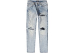 AMIRI MX1 Leather Detail Skinny Jeans Stone Indigo