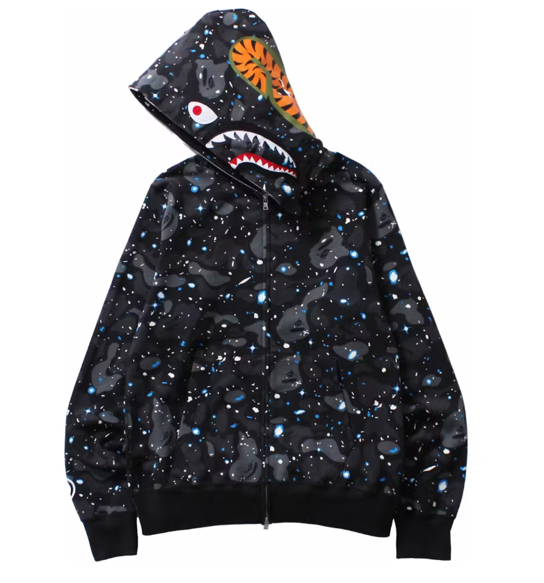 Bape Space Camo Shark WGM Full-Zop Hoodie