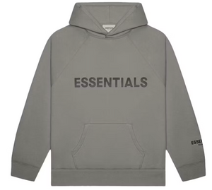 Fear of God Essentials Grey Flennel  Pullover Hoodie Applique Logo