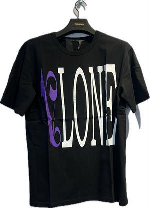 Vlone Cursive V Full Title Purple/Black Tee