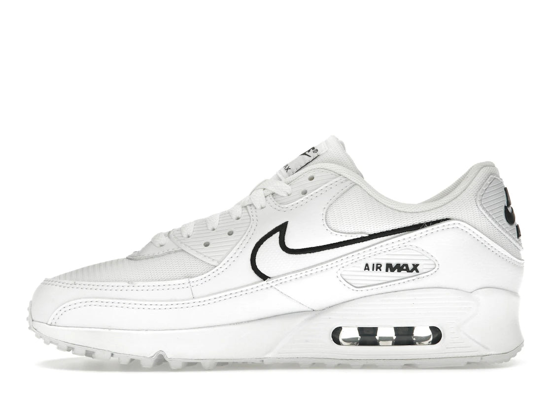 Nike Air Max 90 White Black Outlined Swoosh