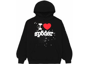 Sp5der I Heart SP5 Souvenir Hoodie Black