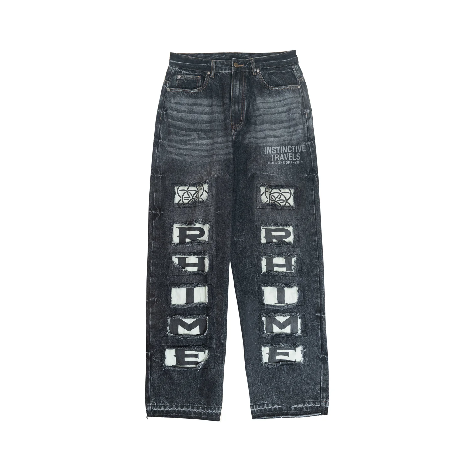 Rhime logo patchwork jeans