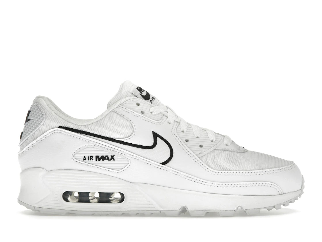 Nike Air Max 90 White Black Outlined Swoosh